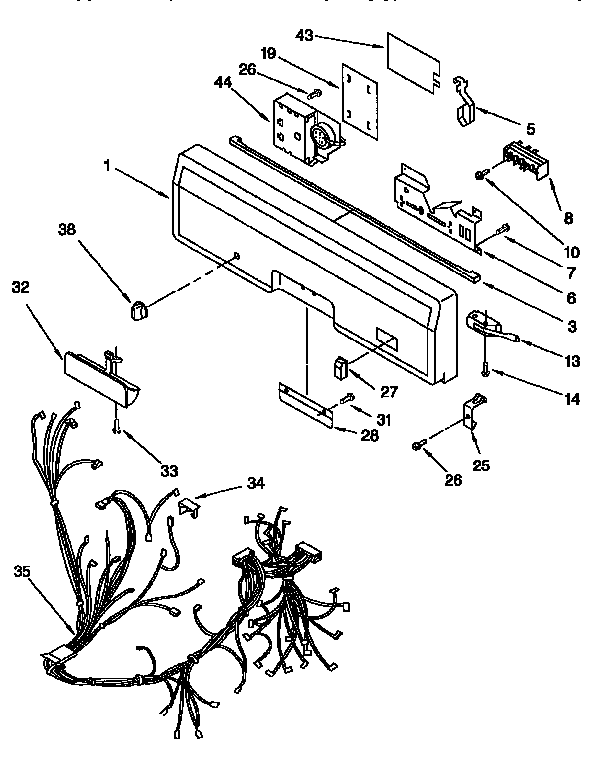 KitchenAid KUDI230BWH0 control panel diagram