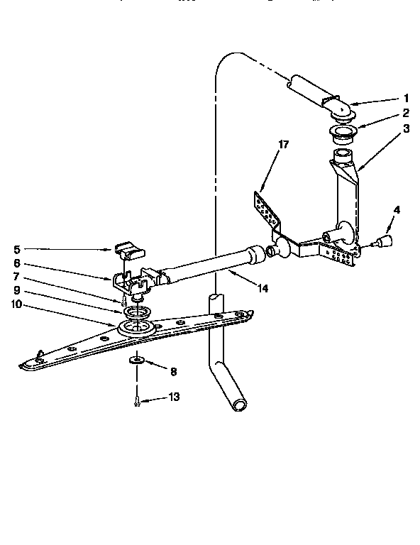 KitchenAid KUDI230BWH0 upper wash and rinse diagram
