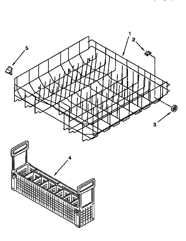 KitchenAid KUDI230BWH0 lower rack diagram