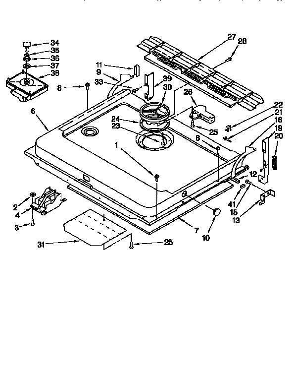 KitchenAid KUDI230BWH0 door and latch diagram