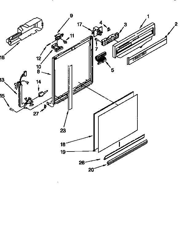 Whirlpool DU940QWDB0 frame and console diagram