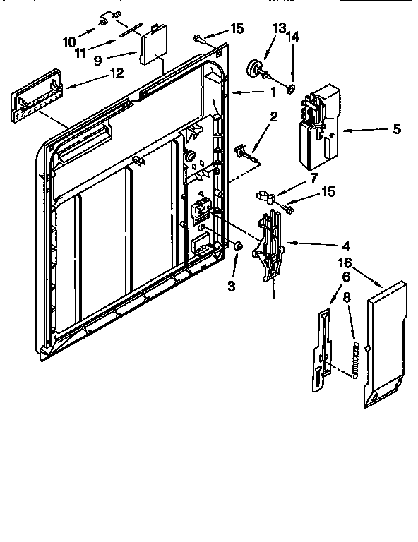 Whirlpool DU940QWDB0 inner door diagram