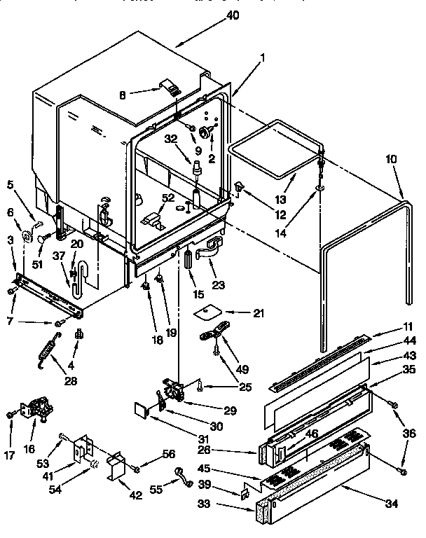 Whirlpool DU940QWDB0 tub assembly diagram