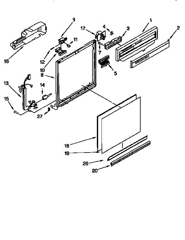 Whirlpool DU940QWDQ2 frame and console diagram