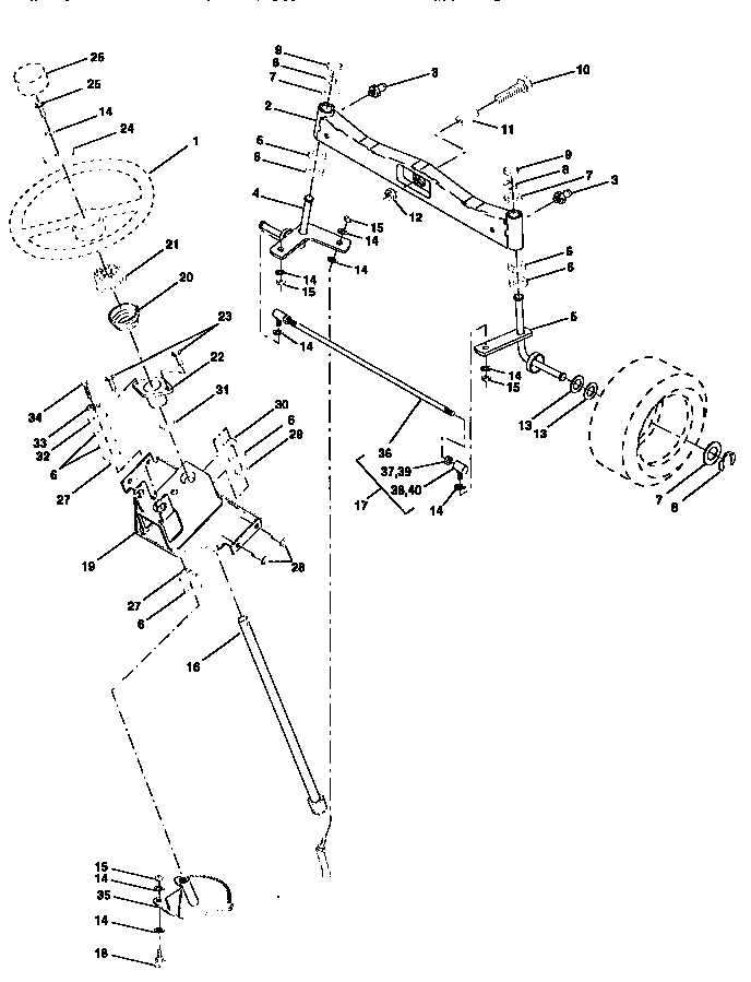 Craftsman 917251642 steering assembly diagram