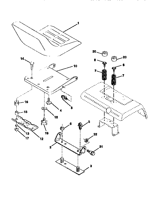 Craftsman 917251642 seat assembly diagram