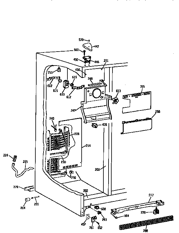 Kenmore 3639565512 freezer section diagram
