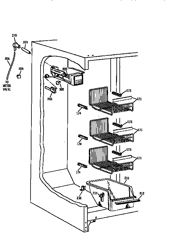 Kenmore 3639565512 freezer section diagram