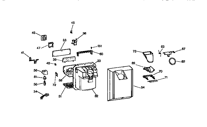 Kenmore 3639565412 dispenser diagram