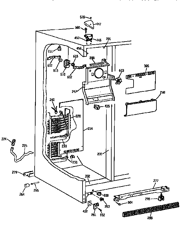 Kenmore 3639565412 freezer section diagram
