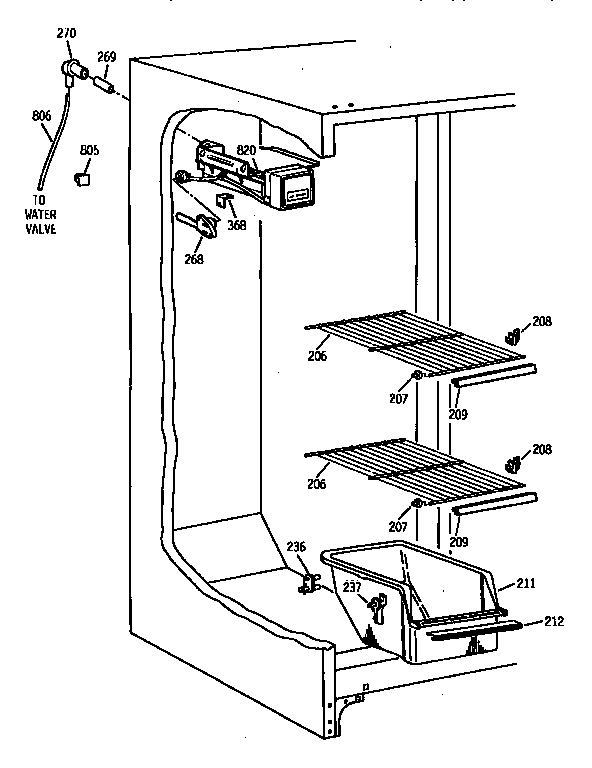 Kenmore 3639565412 freezer section diagram