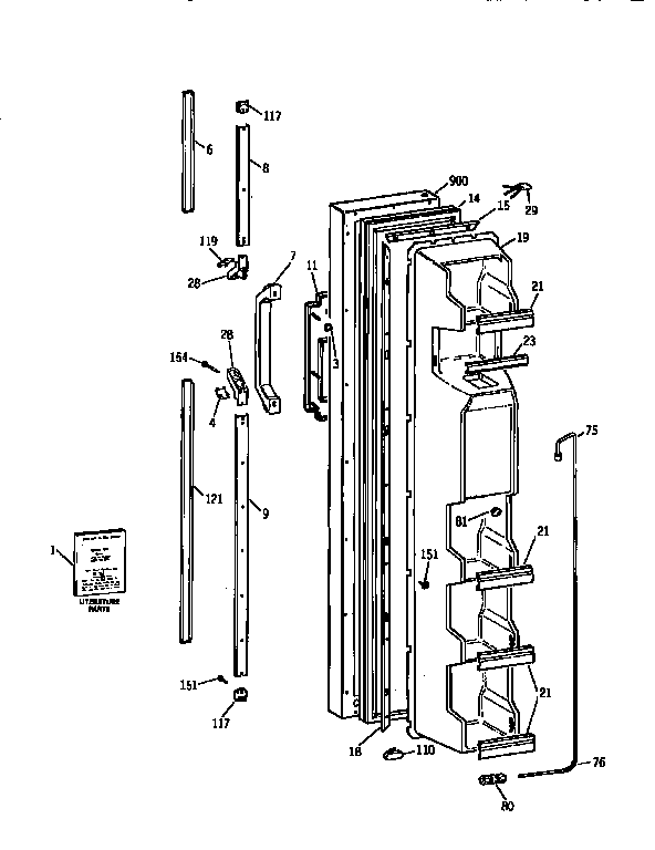 Kenmore 3639564612 freezer door diagram