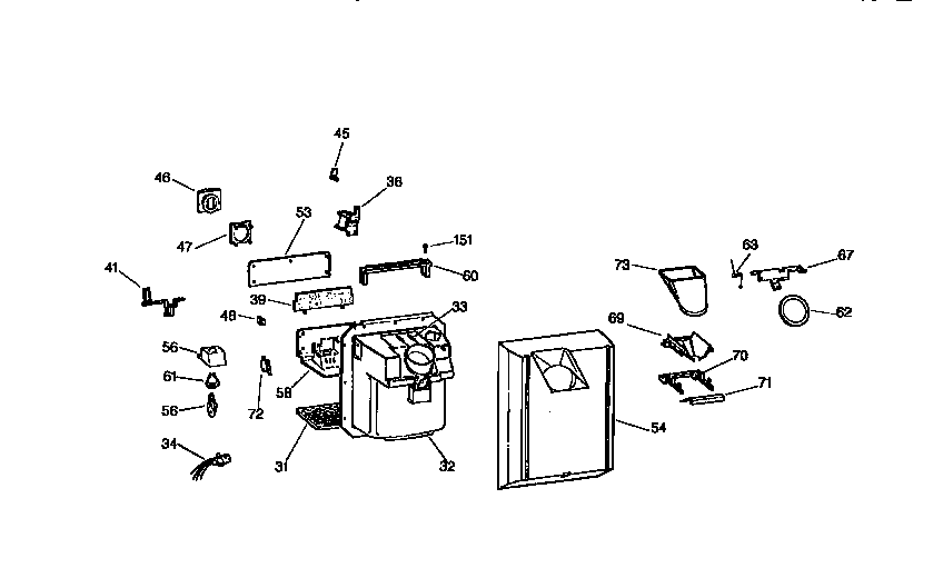 Kenmore 3639564612 dispenser diagram