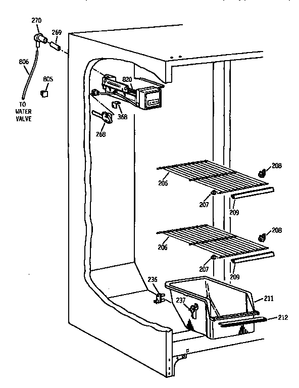 Kenmore 3639564612 freezer section diagram
