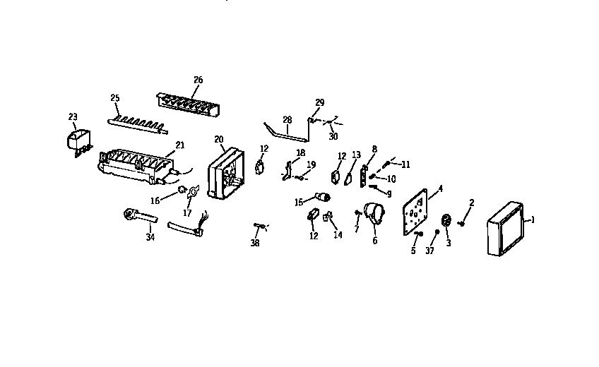 Kenmore 3639564612 icemaker wr30x0320 diagram