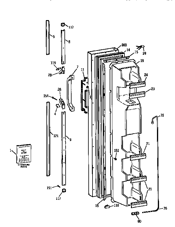 Kenmore 3639562672 freezer door diagram