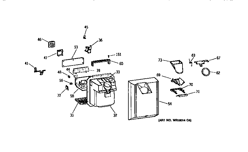 Kenmore 3639562672 dispenser diagram