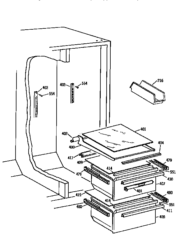 Kenmore 3639562672 fresh food section diagram