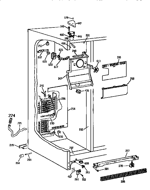 Kenmore 3639562512 freezer section diagram