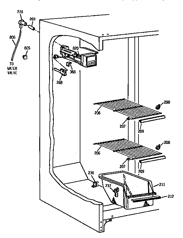 Kenmore 3639562512 freezer section diagram
