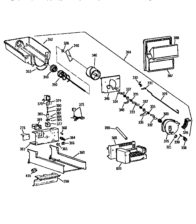 Kenmore 3639550972 ice bucket diagram