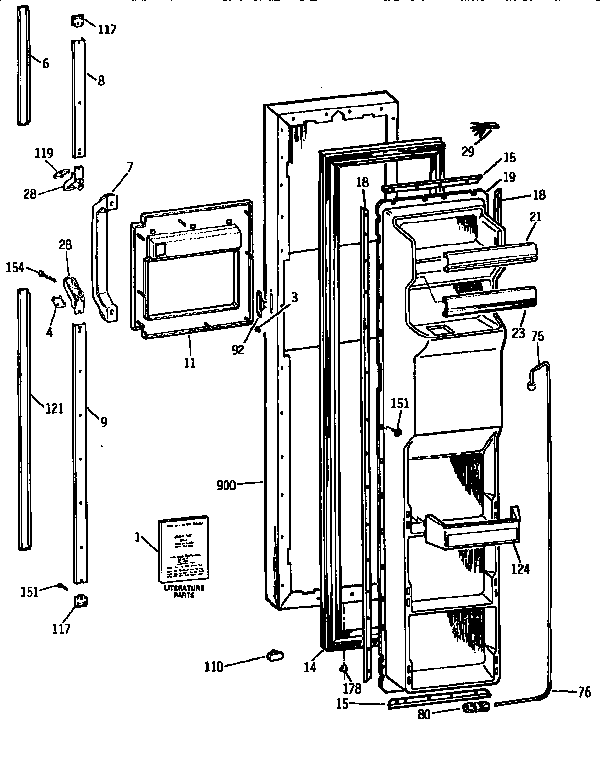 Kenmore 3639557812 freezer door diagram
