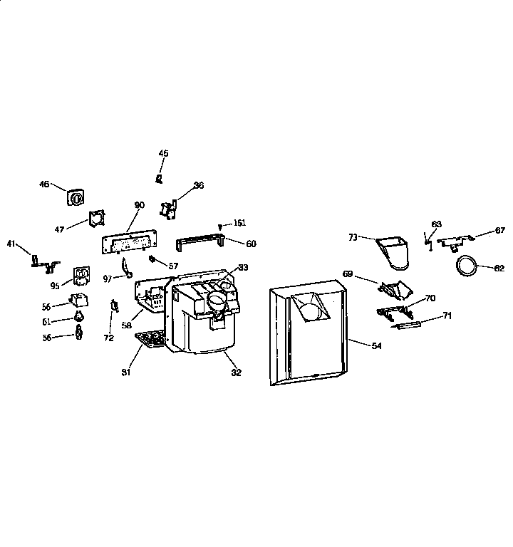 Kenmore 3639557812 dispenser diagram