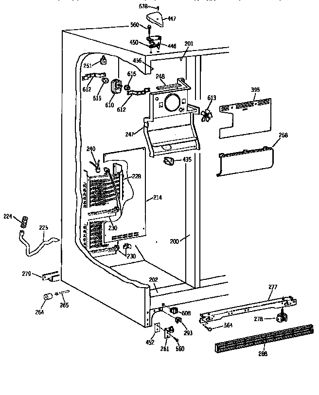 Kenmore 3639557812 freezer section diagram