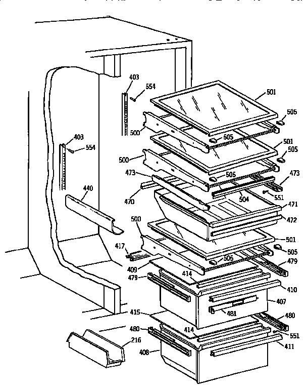 Kenmore 3639557812 fresh food section diagram