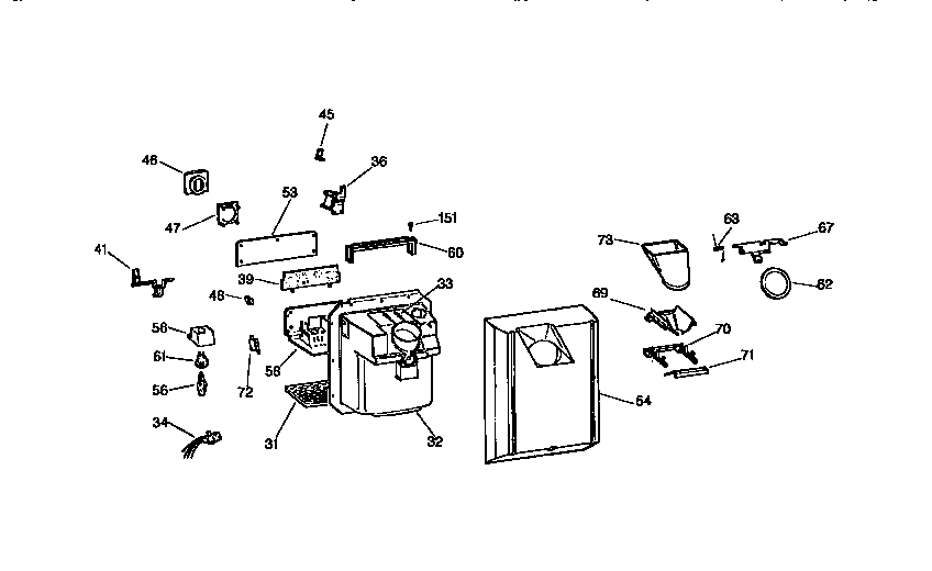 Kenmore 3639557712 dispenser diagram