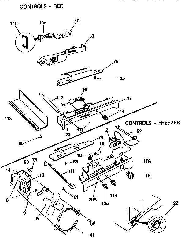 Frigidaire FRS26XGCW3 controls diagram