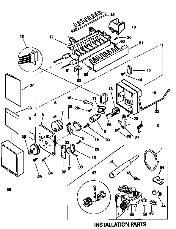 Frigidaire FRS26XGCW3 ice maker diagram