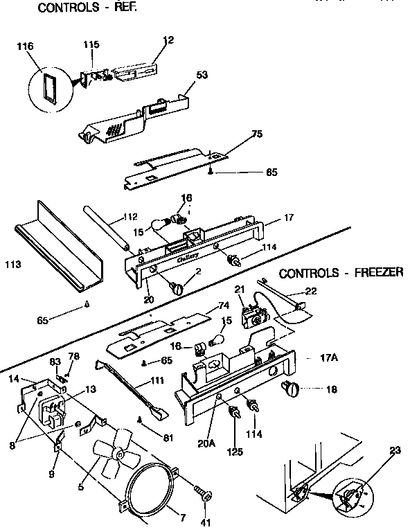 Frigidaire FRS26XGCD3 controls diagram