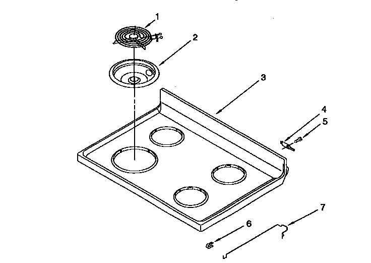 Whirlpool RF302BXEN0 cooktop diagram