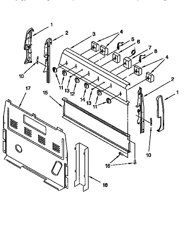 Whirlpool RF302BXEN0 control panel diagram