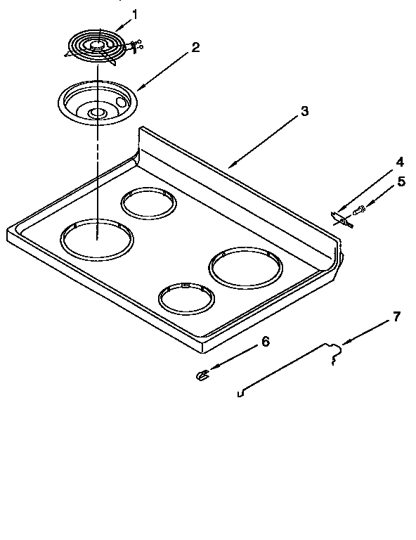 Whirlpool RF372BXEN0 cooktop diagram