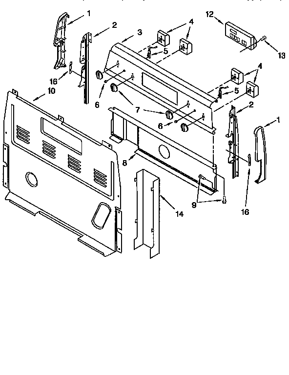 Whirlpool RF372BXEN0 control panel diagram