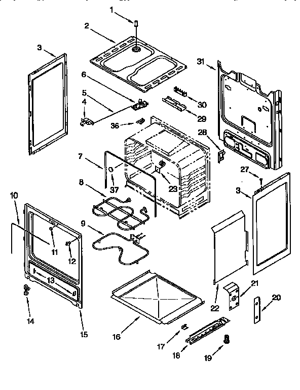Whirlpool RF350BXEW0 chassis diagram