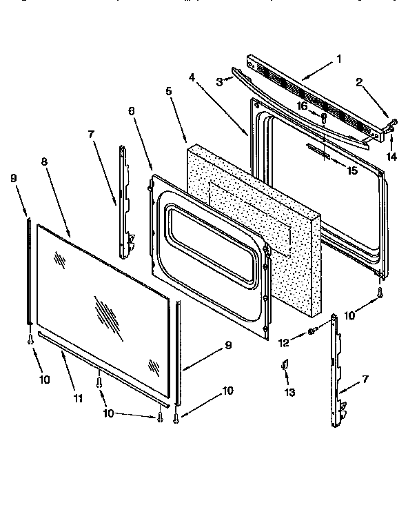 Whirlpool RF350BXEW0 door diagram