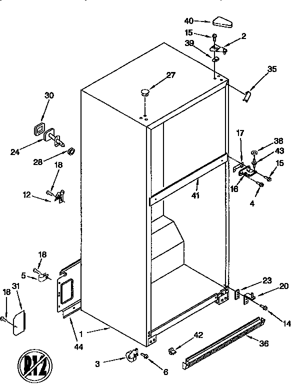 Whirlpool ET18JKXDN04 cabinet diagram