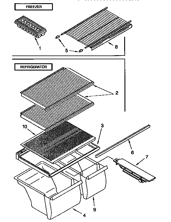 Whirlpool ET18JKXDN04 shelf diagram