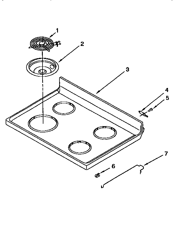 Whirlpool RF302BXEQ0 cooktop diagram
