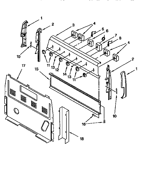 Whirlpool RF302BXEQ0 control panel diagram