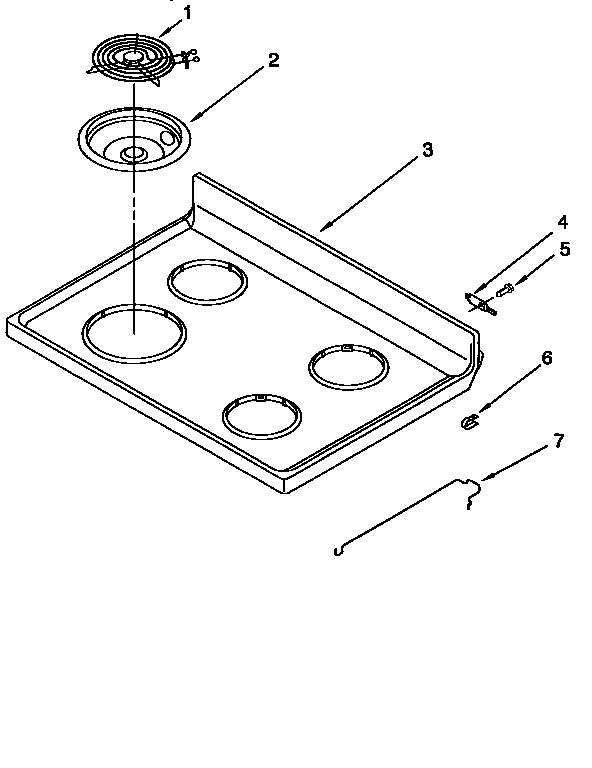 Whirlpool RF3020XEW0 cooktop diagram