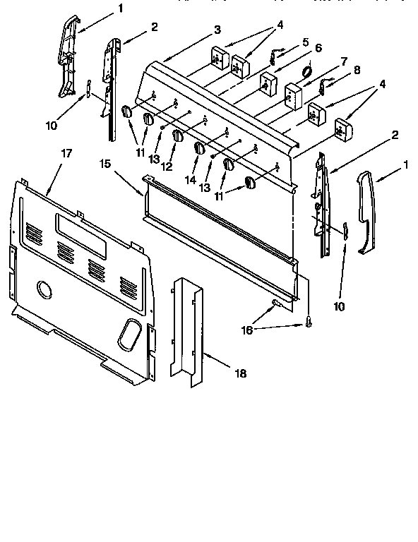 Whirlpool RF3020XEW0 control panel diagram