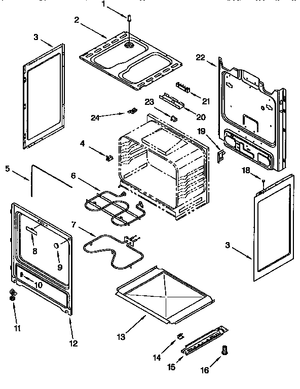 Whirlpool RF3020XEW0 chassis diagram