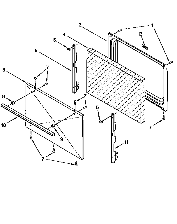 Whirlpool RF3020XEW0 door diagram