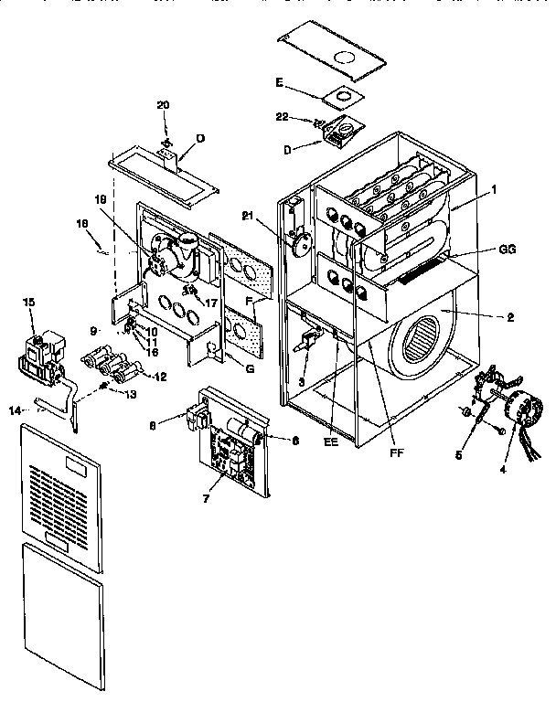 Arcoaire GUJ125N20B1 functional replacement diagram