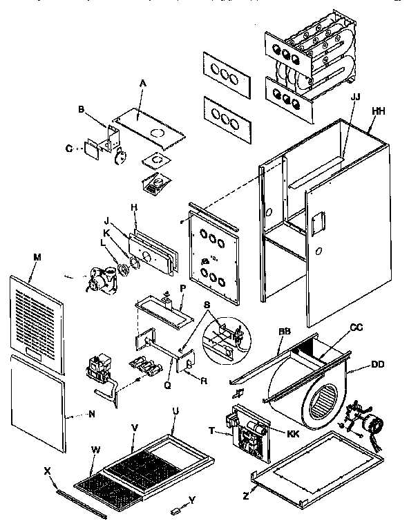 Arcoaire GUJ125N20B1 non-functional replacement diagram