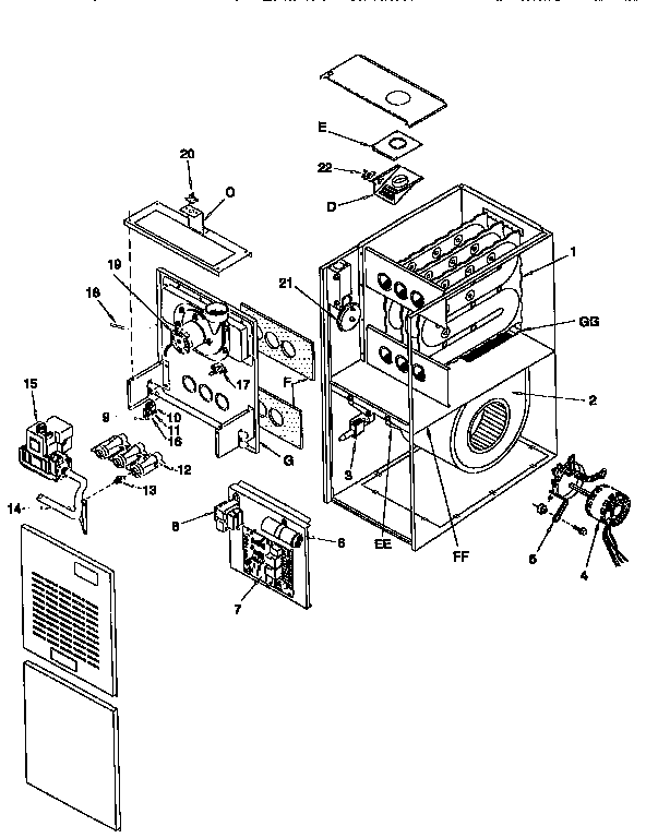 Arcoaire GUJ050N12B1 functional replacement diagram